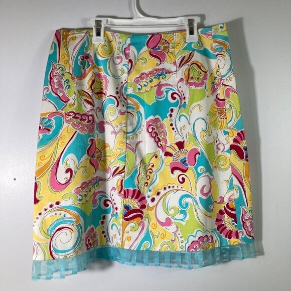 Womens‎ Vintage Sangria Cap Sleeve Floral Lined Skirt Set Sheer Fringe 10 - Picture 5 of 11